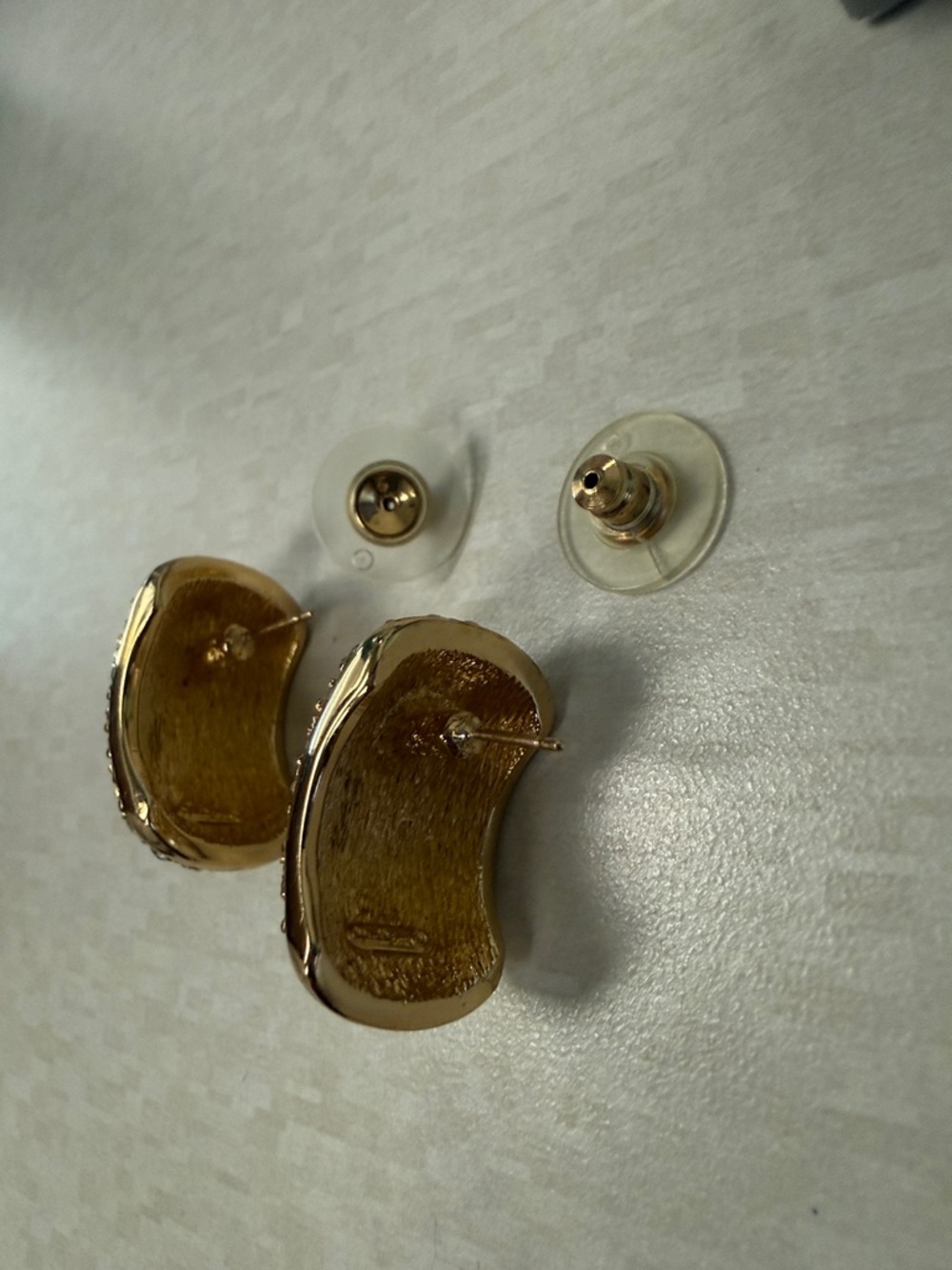 Dior Gold-Tone Crystal and Pearl Pierced Earrings - Picture 8 of 10